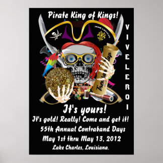 Affiches Pirate Roi des Rois Lafitte Avis important