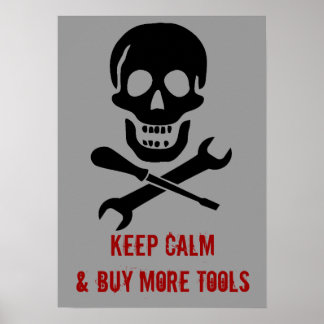 Affiches Pirate Skull Mechanic Garder le calme et acheter d