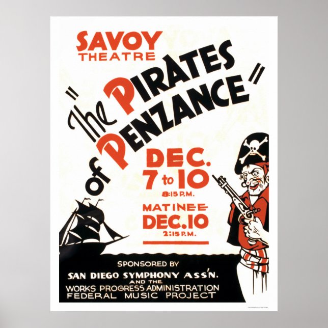 Affiches Pirates De Penzance 1938 WPA (Devant)