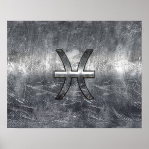 Affiches Pisces Zodiac Connexion Gruning acier style print