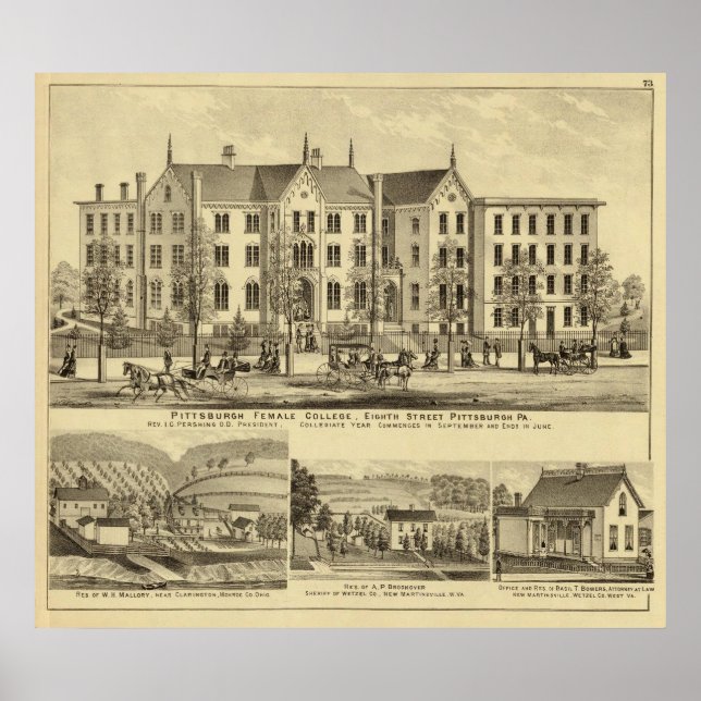 Affiches Pittsburgh Female College Pittsburgh (Devant)