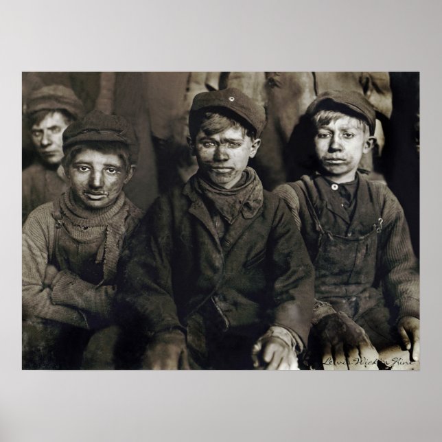 Affiches Pittston Breaker Boys par Lewis Wickes Hine, 1911 (Devant)
