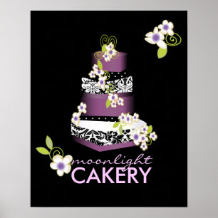 Affiches PixDezines Desiree Damask Cake, Lilac