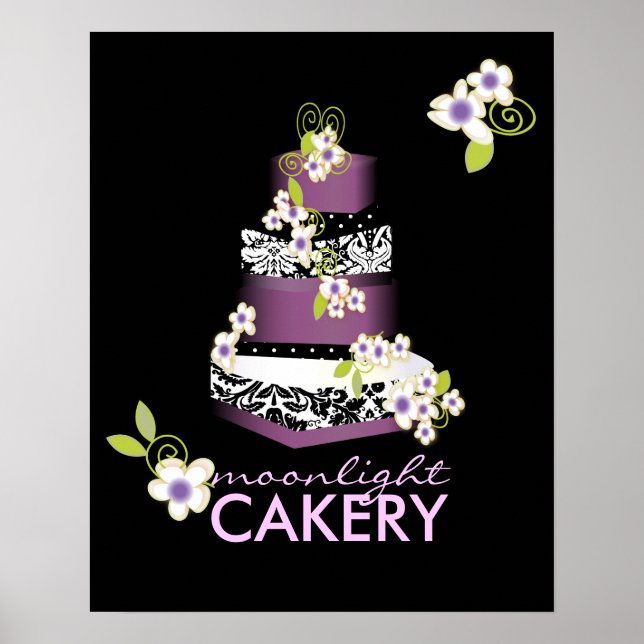 Affiches PixDezines Desiree Damask Cake, Lilac (Devant)