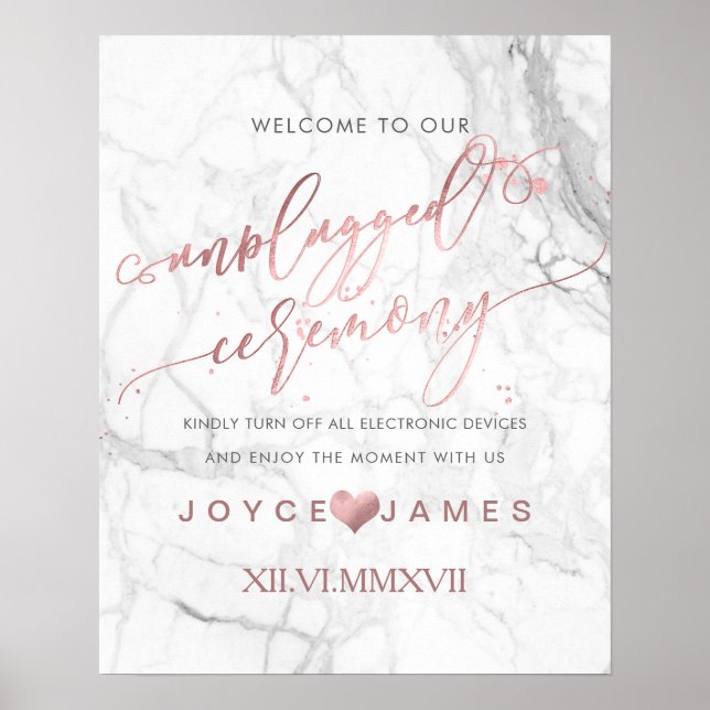 Affiches PixDezines Faux Rose Gold/do-it-yourself #CÉRÉMONI (Devant)