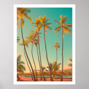 Affiches PixDezines plage hawaïenne vintage/honaunau