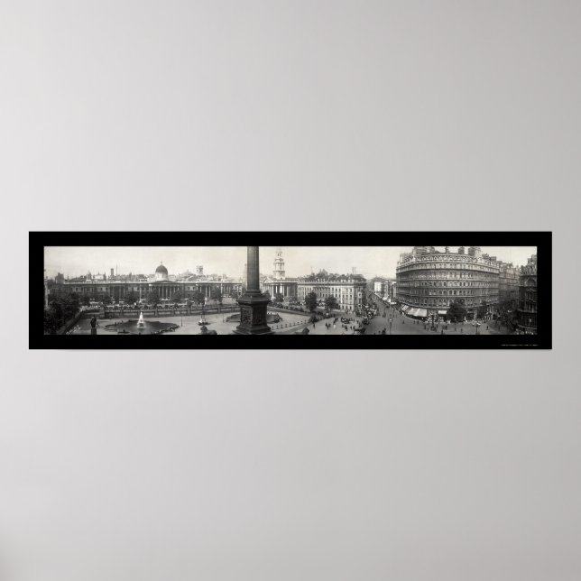 Affiches Place Trafalgar Photo 1908 de Londres (Devant)