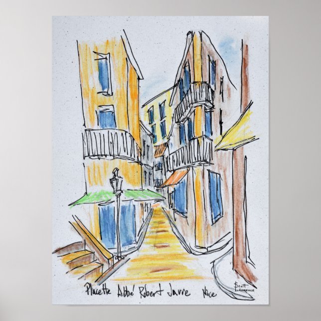 Affiches Placette Abbe Robert Jarred | Vieux Nice, France (Devant)