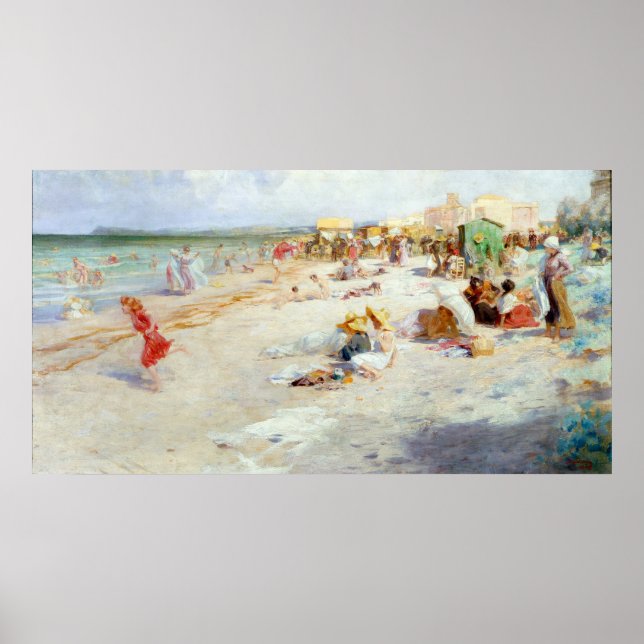 Affiches Plage animée en été (Devant)