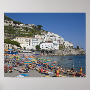 Affiches Plage d'Amalfi, Campanie, Italie
