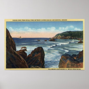 Affiches Plage de bord de la mer et de canon, Orégon