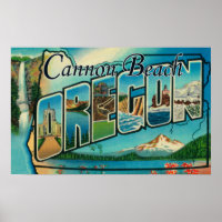 Plage de Cannon, Oregon - Scènes à grandes lettres