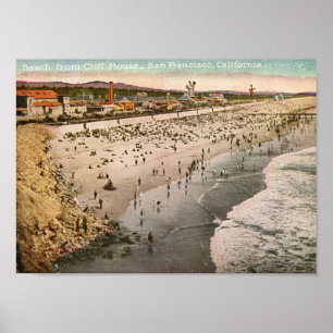 Affiches Plage de Cliff House, San Francisco Vintage