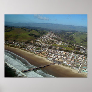 Affiches Plage de Pismo, copie de vue aérienne de la