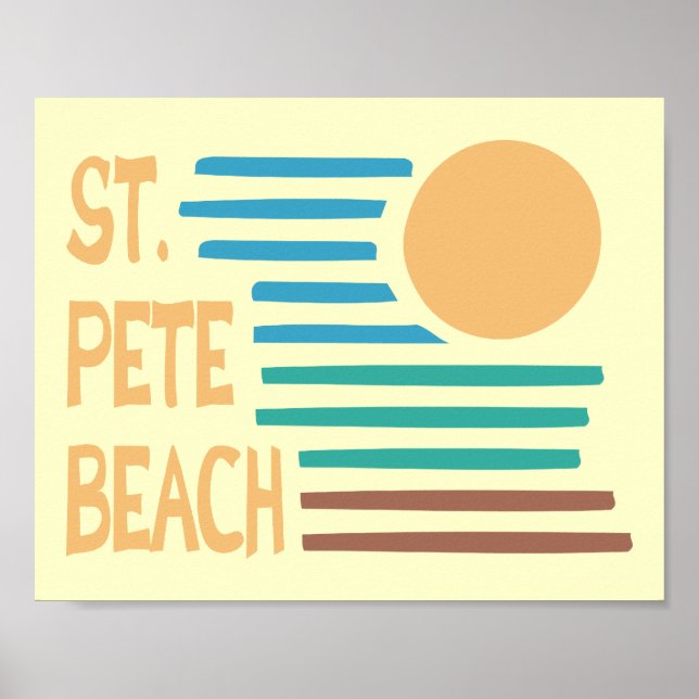 Affiches Plage de St. Pete Floride coucher de soleil géomét (Devant)