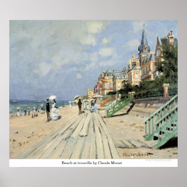 Affiches Plage de trouville par Claude Monet (Devant)