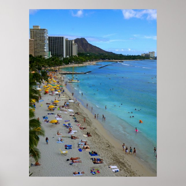 Affiches Plage de Waikiki (Devant)