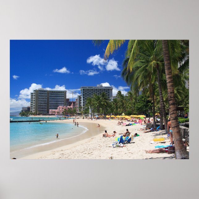 Affiches Plage de Waikiki 1 (Devant)