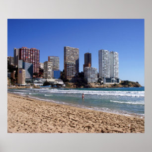 Affiches Plage d'Est de Benidorm, l'Espagne