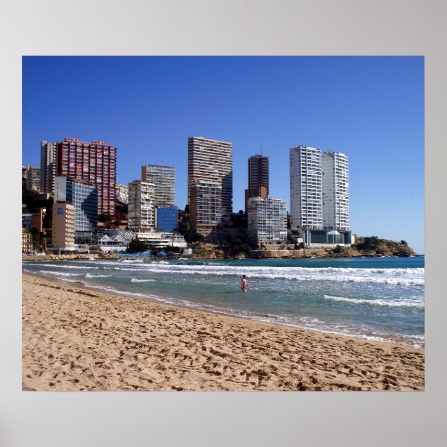 Affiches Plage d'Est de Benidorm, l'Espagne (Devant)