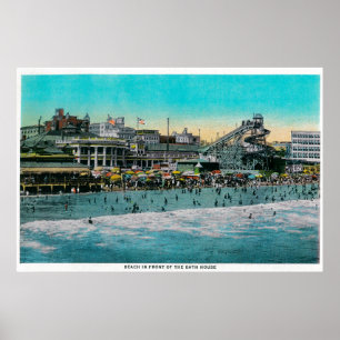 Affiches Plage devant la Chambre de Bath, Long Beach