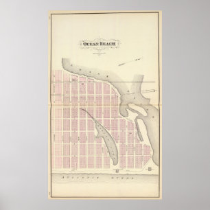 Affiches Plage d'océan, New Jersey