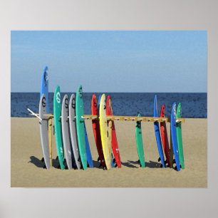 Affiches Plage du parc NJ d'Asbury de panneaux de surf