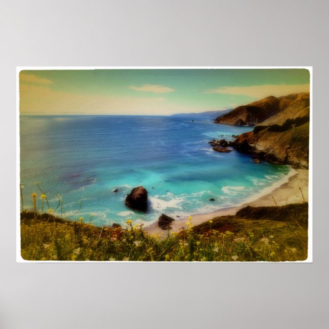 Affiches Plage et baie, Pacific Coast Highway (Devant)