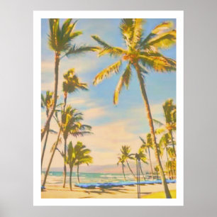 Affiches Plage hawaïenne vintage de PixDezines