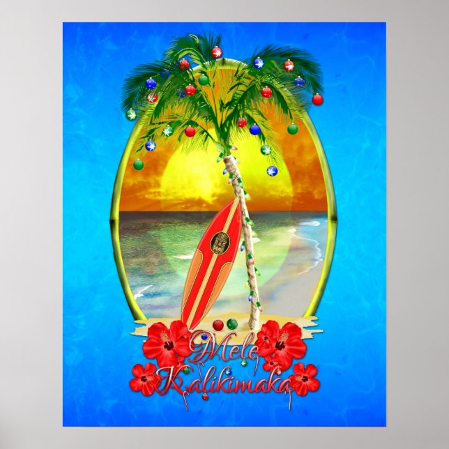 Affiches Plage Mele Kalikimaka (Devant)