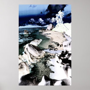 Affiches plage rocheuse