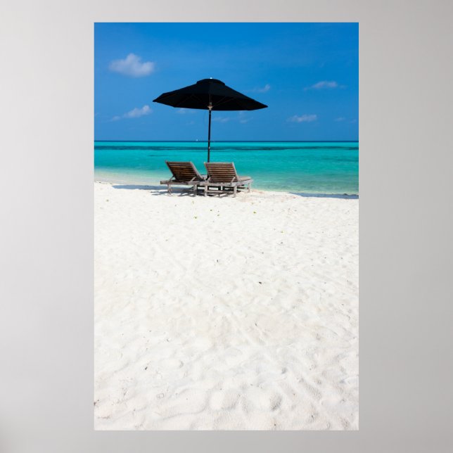 Affiches Plage tropicale idyllique aux Maldives (Devant)