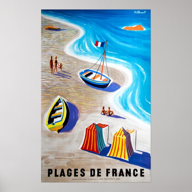 Affiches Plages de France Beaches of France Travel (Devant)