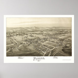 Affiches Plaines, PA Carte panoramique - 1892
