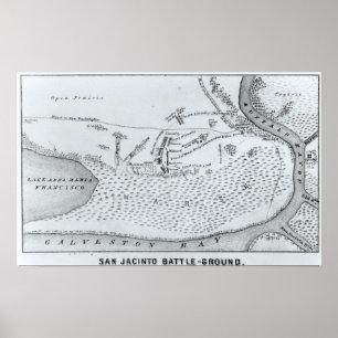 Affiches Plan au sol de la bataille de San Jacinto