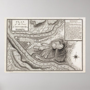 Affiches Plan de la ville de Pittsburg
