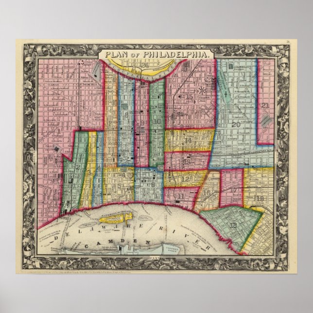 Affiches Plan De Philadelphie (Devant)