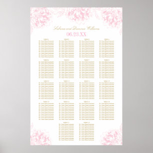 Affiches Plan de table de mariage élégant aux pivoines en o
