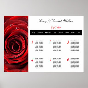 Affiches Plan de table Mariage Red Rose