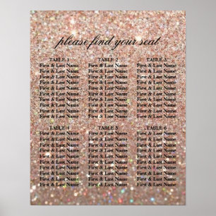 Affiches Plan de table - Rose Gold Glit Fab