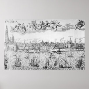 Affiches Plan de ville d'Anvers, 1549