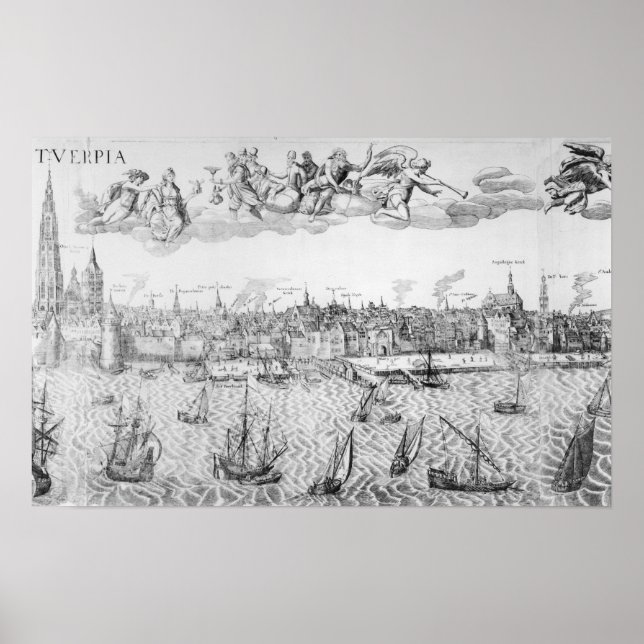 Affiches Plan de ville d'Anvers, 1549 (Devant)