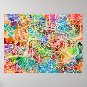 Affiches Plan de ville de Londres Angleterre