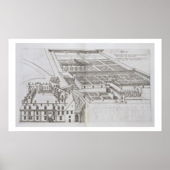 Affiches Plan des jardins clos et Château de Gaillo (Devant)