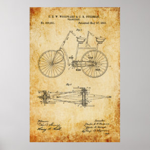 Affiches Plan directeur de bicyclette Tandem