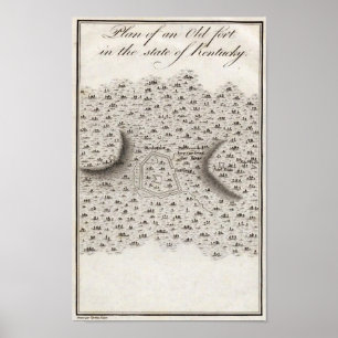 Affiches Plan d'un Vieux Fort dans l'état du Kentucky