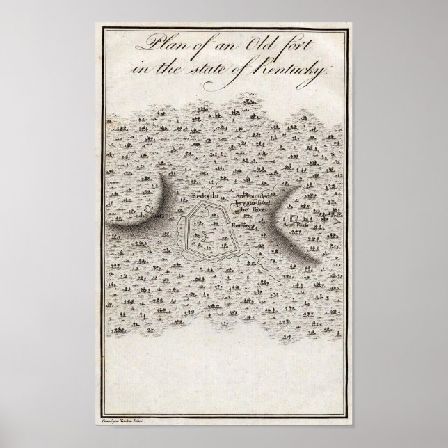 Affiches Plan d'un Vieux Fort dans l'état du Kentucky (Devant)