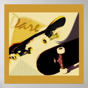 Affiches planche à roulettes imprimé de style vintage