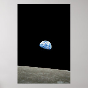 Affiches planète bleue de l'espace lune