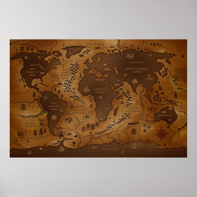 Affiches Planète Terre Inversée (Devant)